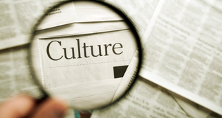magnifying glass over the word "culture"